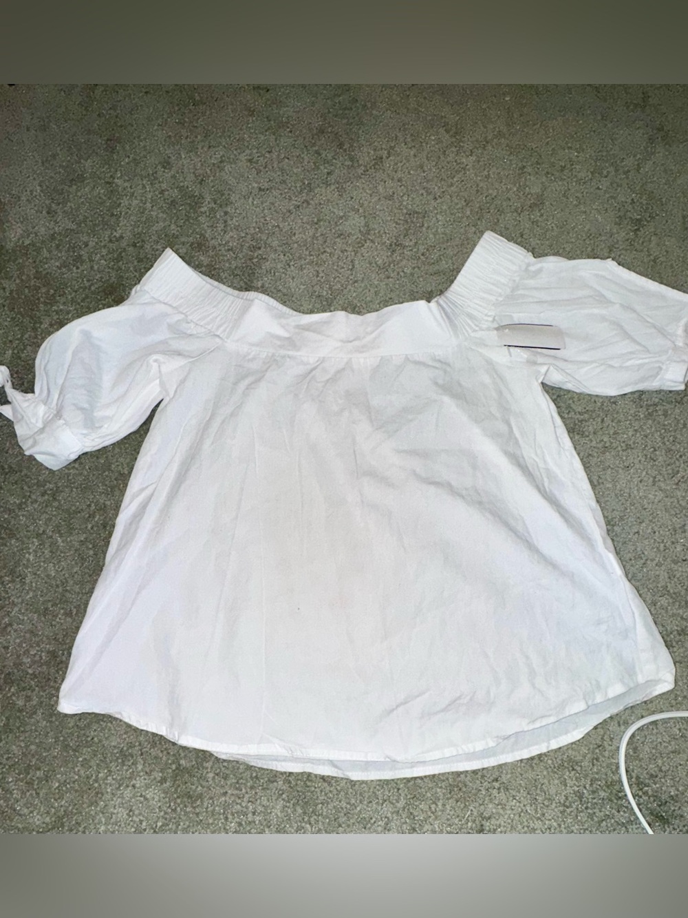 Living Doll White Off the Shoulder Peasant Blouse